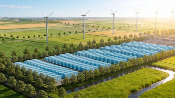 Ore Energy iron-air battery energy storage system rendering for Budget Thuis utility project