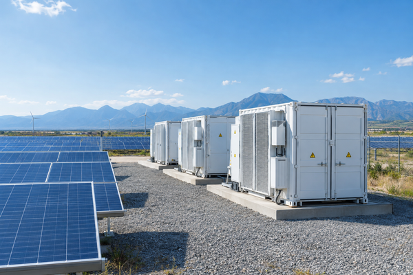 Containerized battery energy storage units co-located with a solar farm representing hourly carbon-shiftable storage