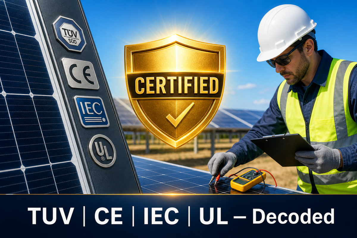 Solar Panel Certifications Decoded: TUV, CE, IEC, UL Explained