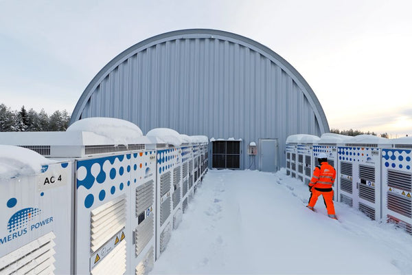 Merus Power BESS battery energy storage system Arctic Finland Rovaniemi snow Nordic grid forming modular container site