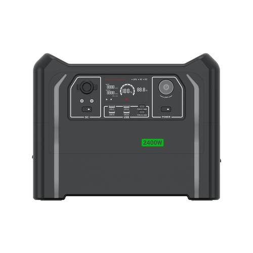 AGAIC BP240B Portable Power Station — Top View Showing All Output Ports