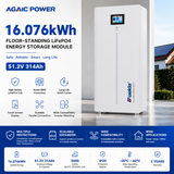 AGAIC 16.07kWh Floor-Standing LiFePO4 Battery Module 51.2V 314Ah for Home Backup - 2