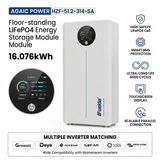 AGAIC 16.07kWh Floor-Standing LiFePO4 Battery Module 51.2V 314Ah for Home Backup - 3